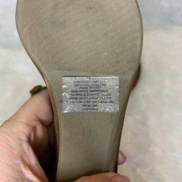 Cushion Walk Avon Sandals Brown Fringe Open Toe Vegan Suede Studded Women’s 11 - Picture 9 of 10